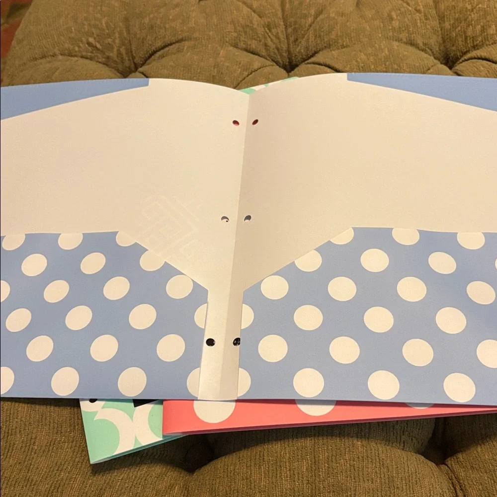 Studio C “The Pattern Play” Collection 3 2-pkt poly folders and 6 file folders.